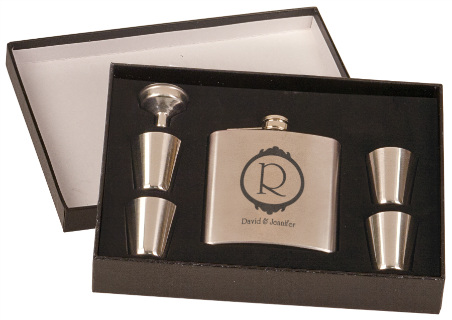 Engraved Flask Set - 6pc